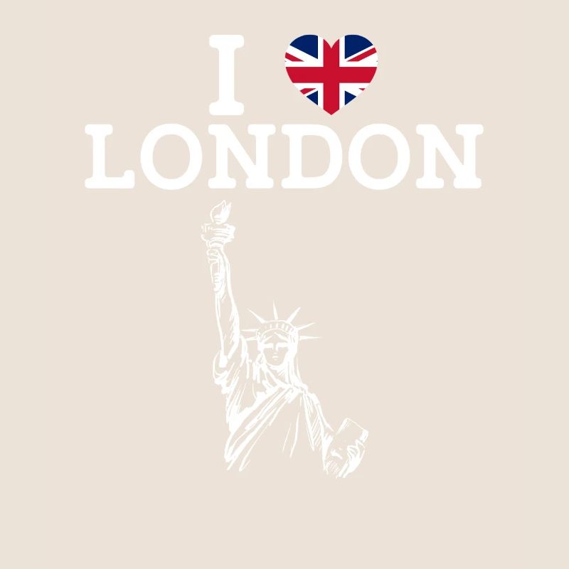 J’aime Londres Statue De La Liberté Angleterre Drapeau Jeu De Mots