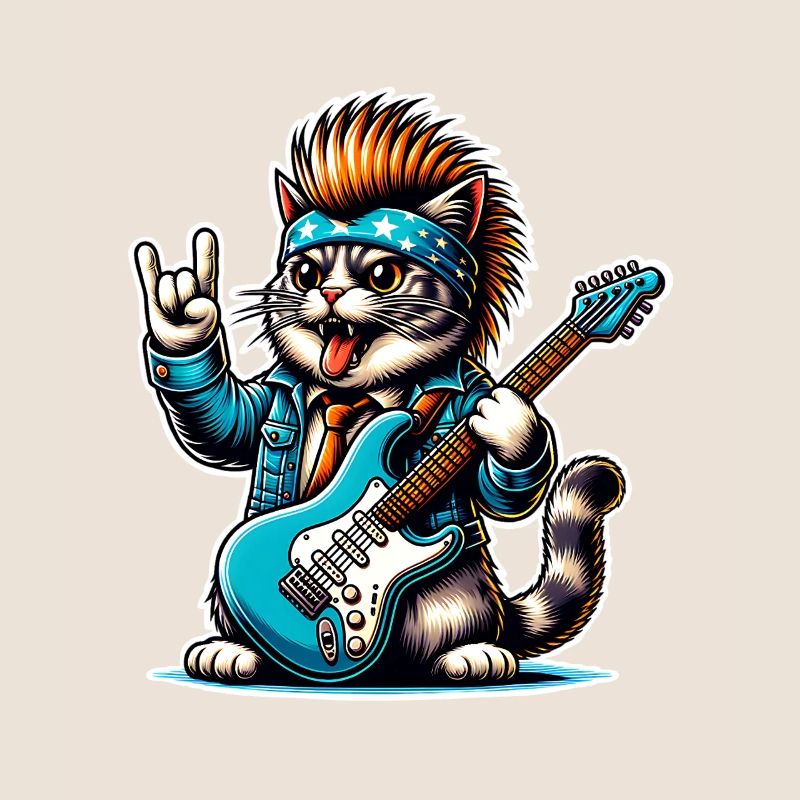 Cat Guitariste de Rock and Roll