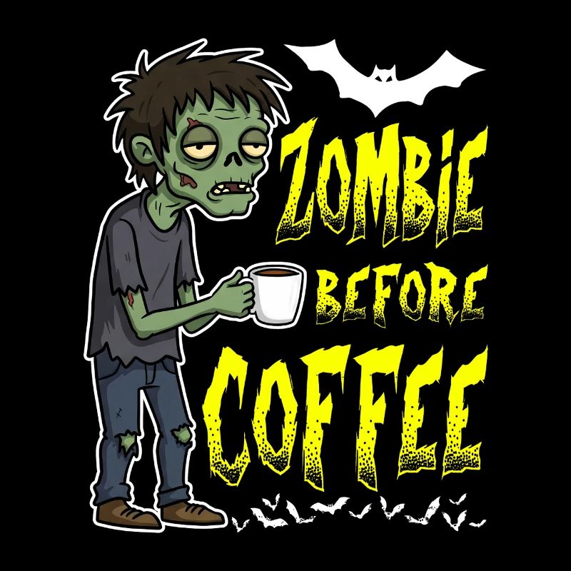 ZOMBIE VOR DEM KAFFEE - HALLOWEEN GESCHENK