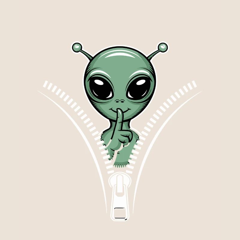 Drôle d’extraterrestre avec conception de fermeture éclair