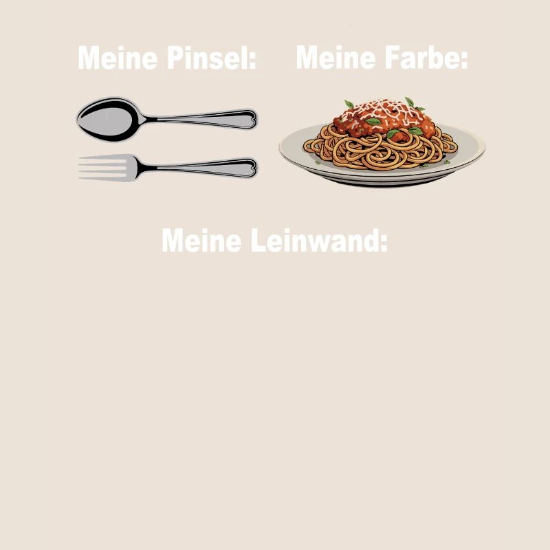 Spaghetti Bolognese Pinsel Farbe Leinwand Pasta
