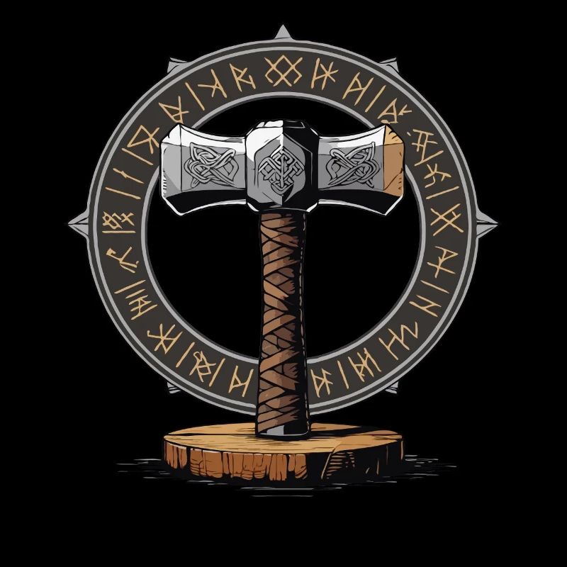 Wikinger Hammer Krieger Walhalla Runenkreis Thor