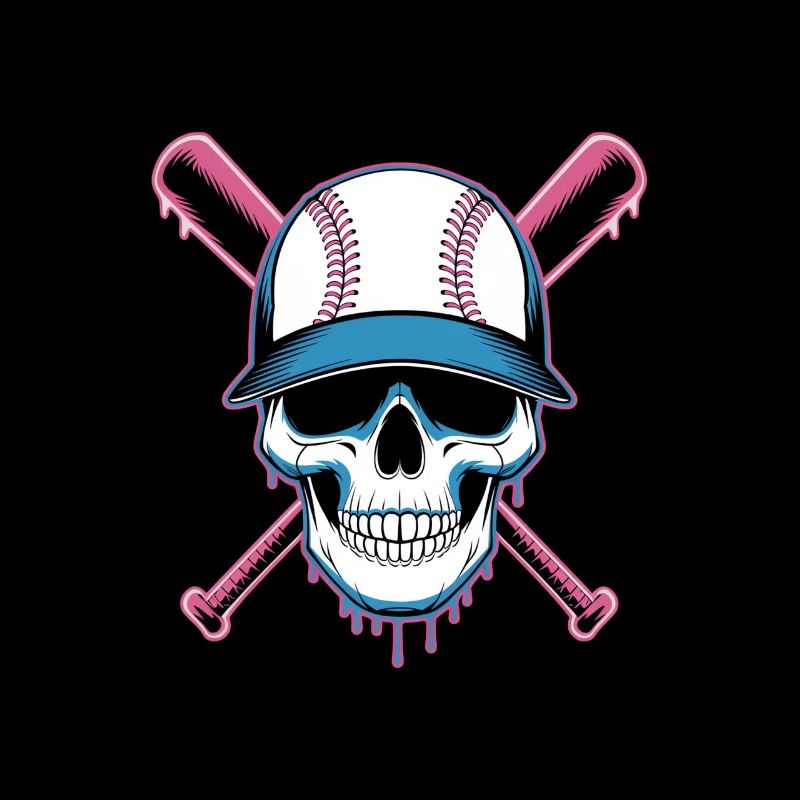Baseball Totenkopf Baseballschläger