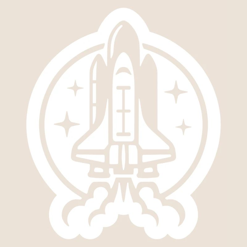 Space shuttle launch logo icon. Take off. rocket