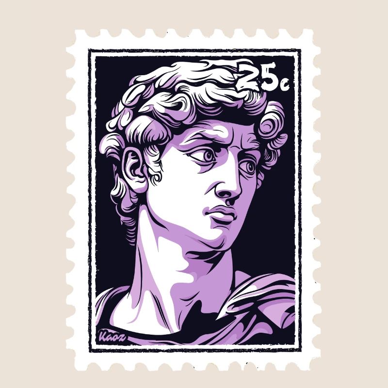 David de Florence Timbre-poste – Classique en violet