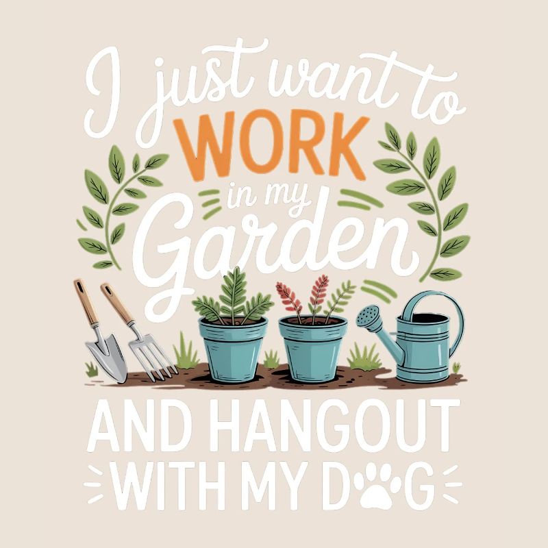 Hobbygärtner mit Hund Garten
