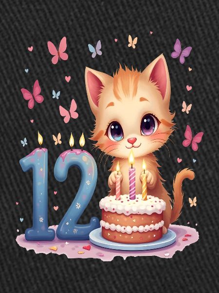 chaton mignon fille 12e anniversaire
