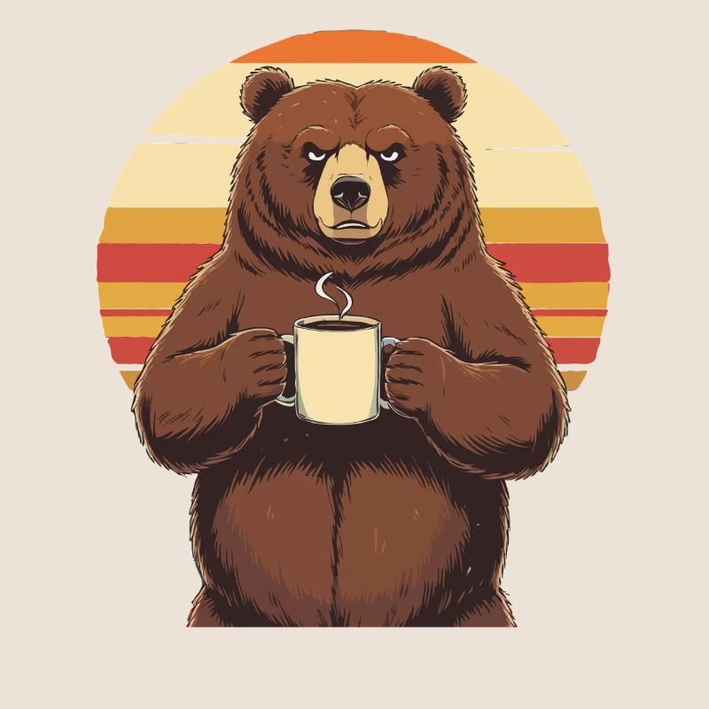 Grim Bear Coffee Mug Bears Coffee Tired