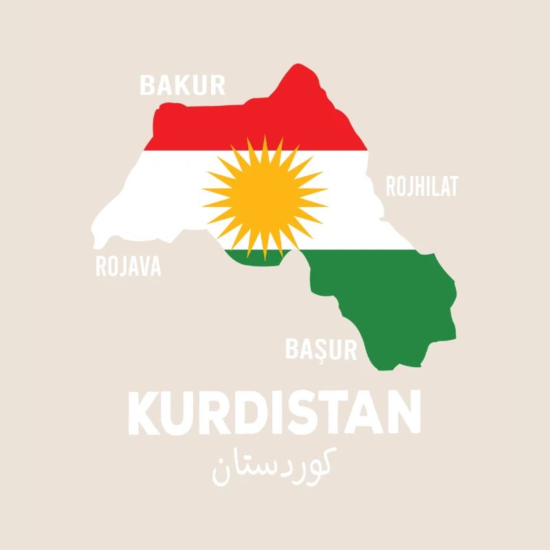 Drapeau du Kurdistan Bakur Bashur Rojava Rojhlt Newroz