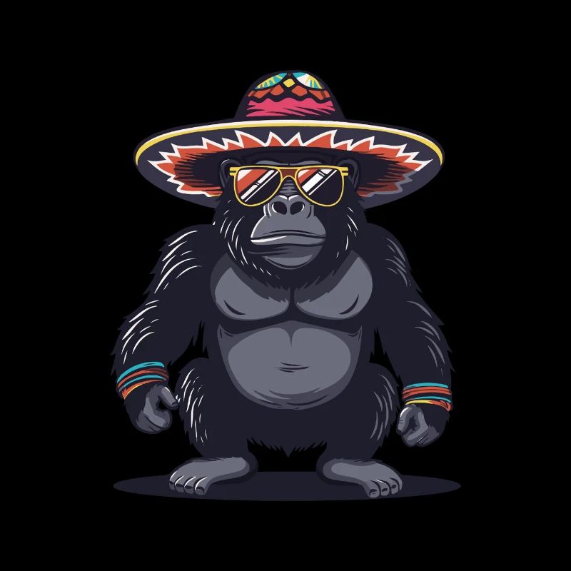Gorilla Comic Funny Sombrero