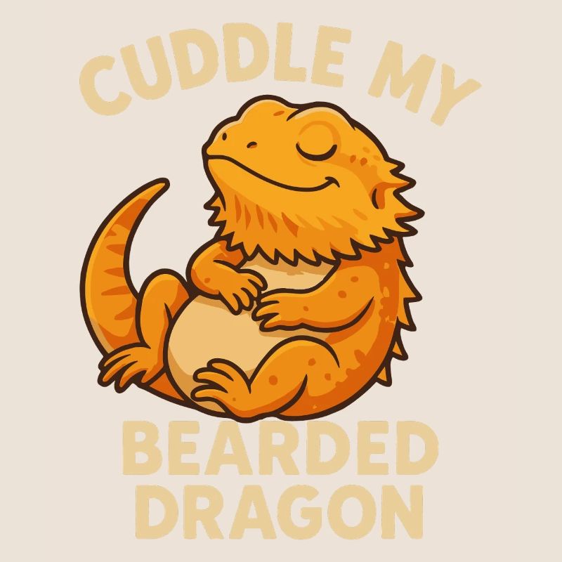 Cuddle with bearded dragon motif