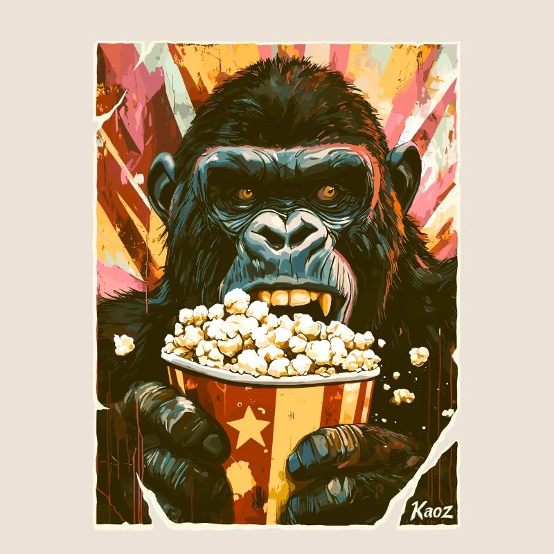 Gorilla mit Popcorn
