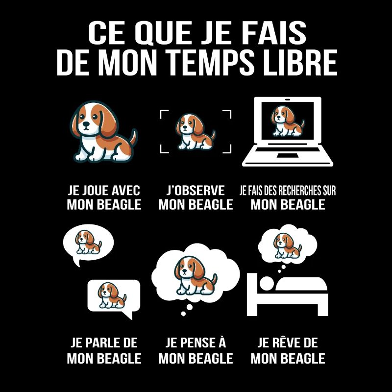 humoristique Ce que je fais de mon temps beagle