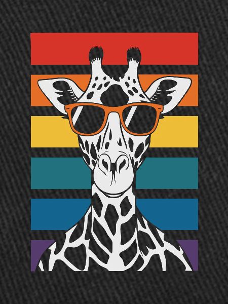 Giraffe with sunglasses sunset