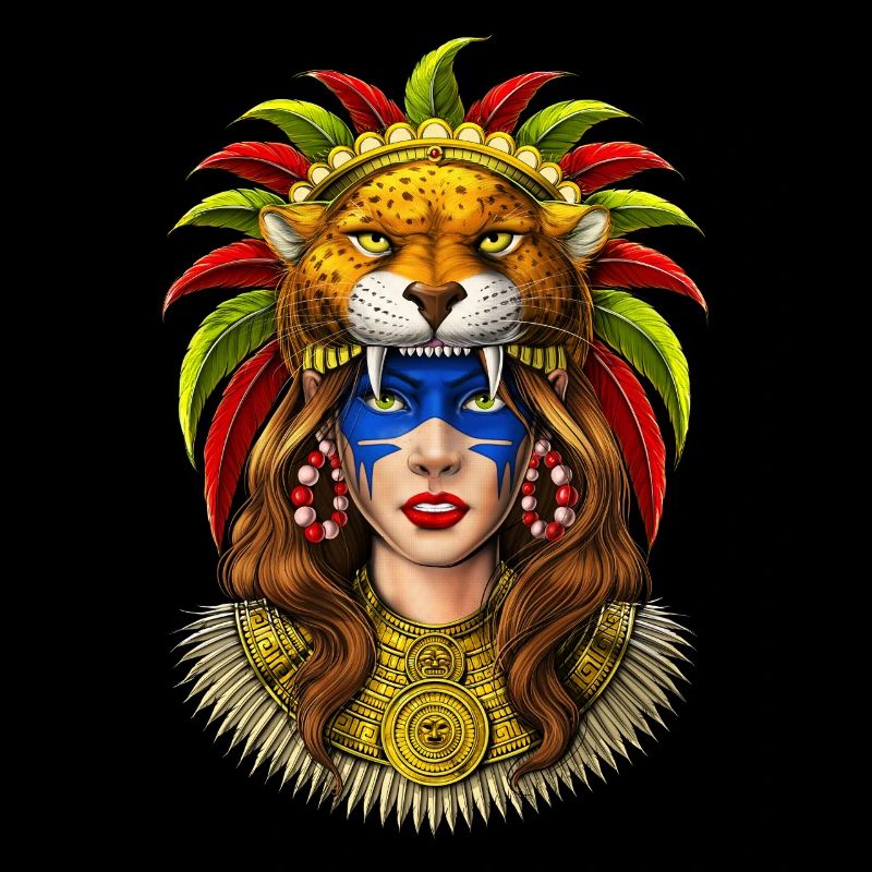 Coiffe de jaguar guerrier aztèque