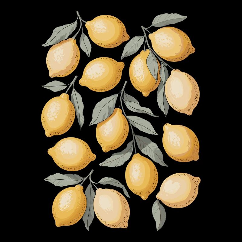 Fresh Lemons Vintage Illustration