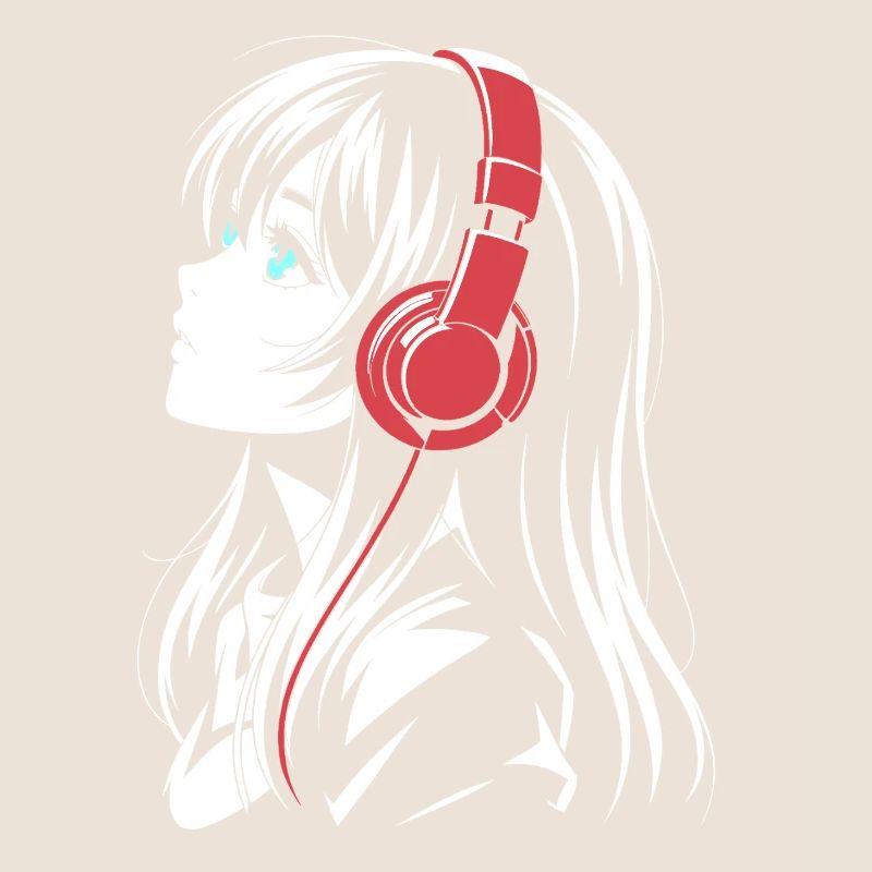 Fille d’anime avec conception de casque
