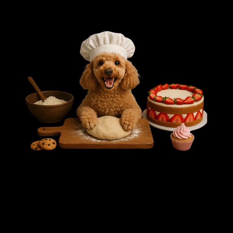 Poodle Baking Cake Cookies
