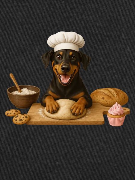 Doberman Baking Cake Cookies
