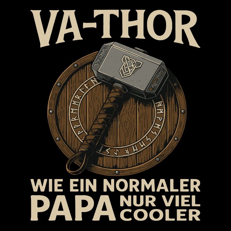 VA-THOR – Papa Design mit Mjölnir & Runen