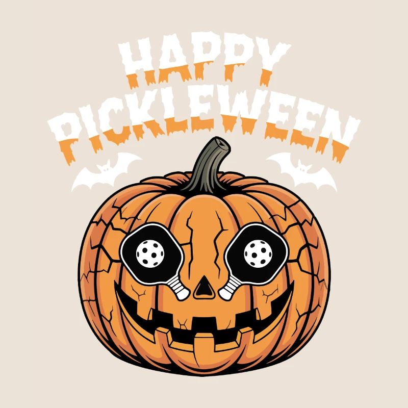Pickleween Pickleball Player Halloween Pumpkin