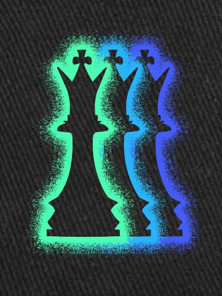 Pièces d'échecs, silhouettes de joueurs d'échecs