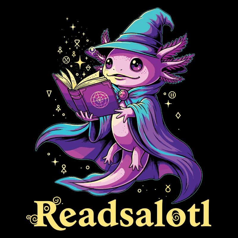 Readsalotl Axolotl Reading Mage Axolotl