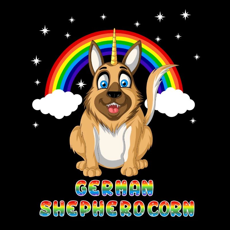 Deutscher Schäferhund Einhorn Regenbogen – Süße Hundefantasie