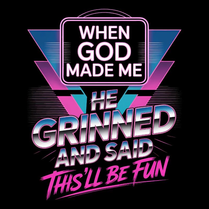 Als Gott mich Schuf Grinste Er Lustiger Synthwave