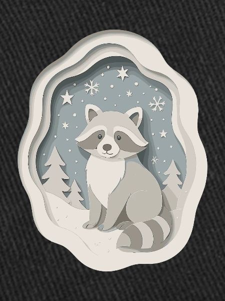 Winterlicher Waschbär im Schnee
