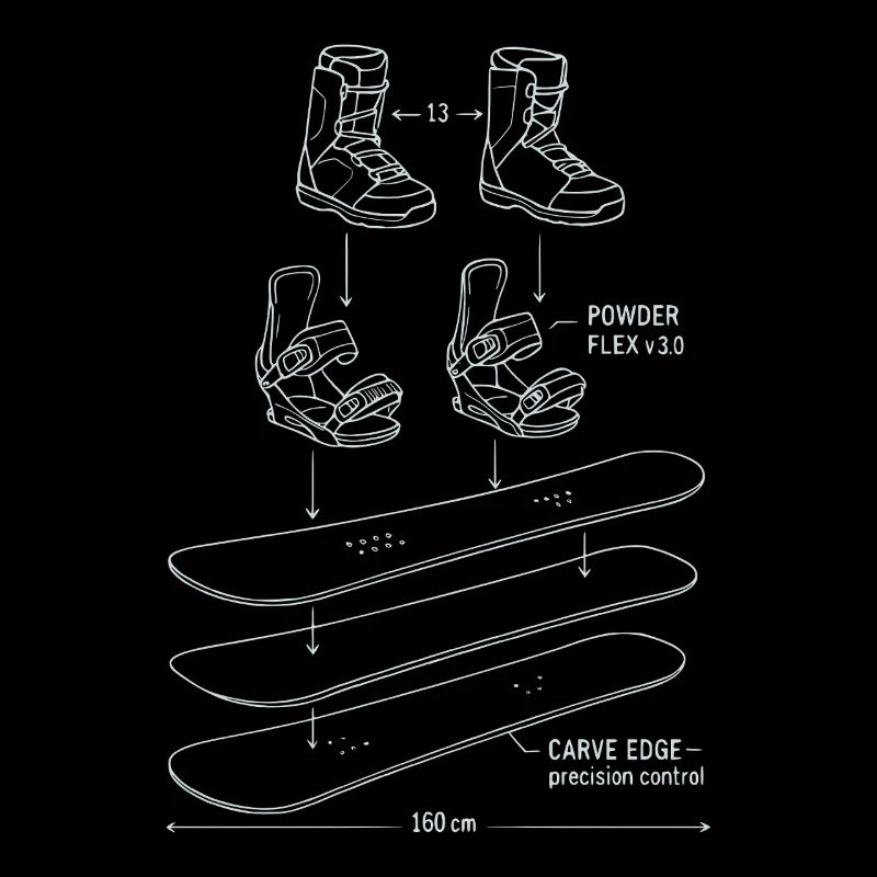 Conception de technique de plan de snowboard