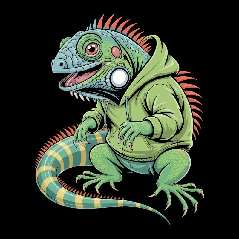 Iguane cool avec sweat à capuche