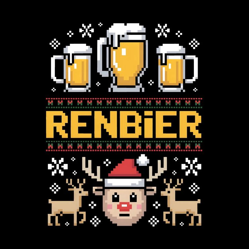 Pull moche Noël bière renne trio