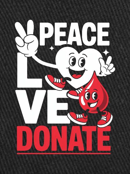 Peace Love Donate Blutspender Blutspende