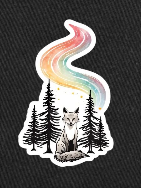 Nordlicht Fuchs im Wald
