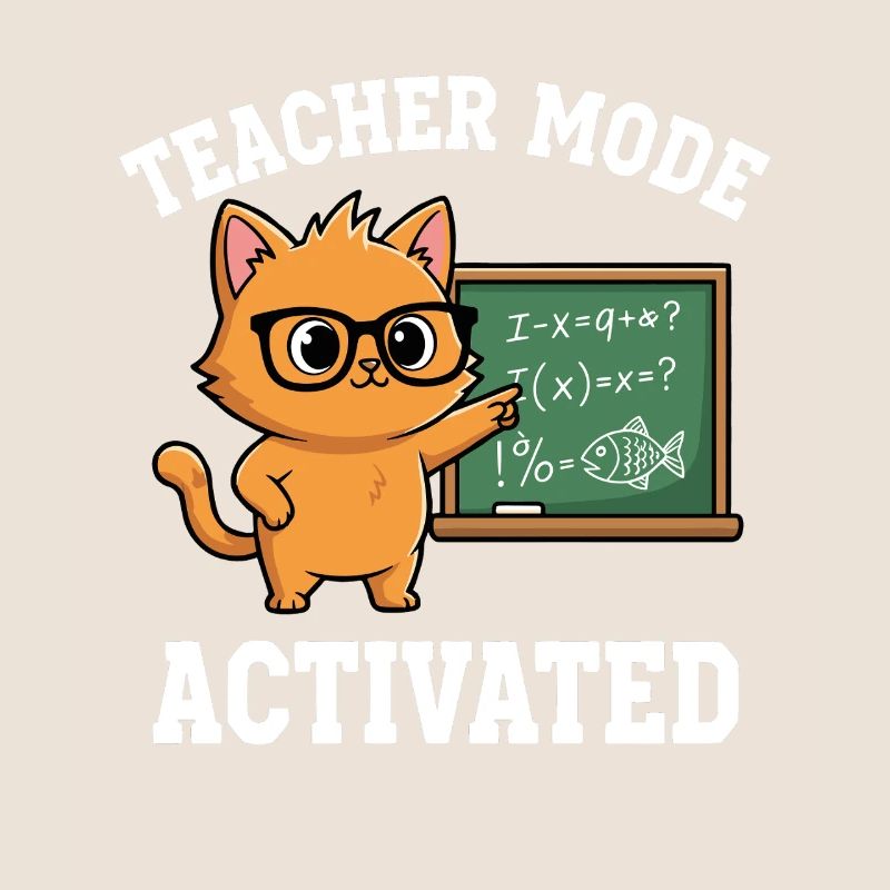 Mode professeur activé Chat enseignant Déclaration drôle