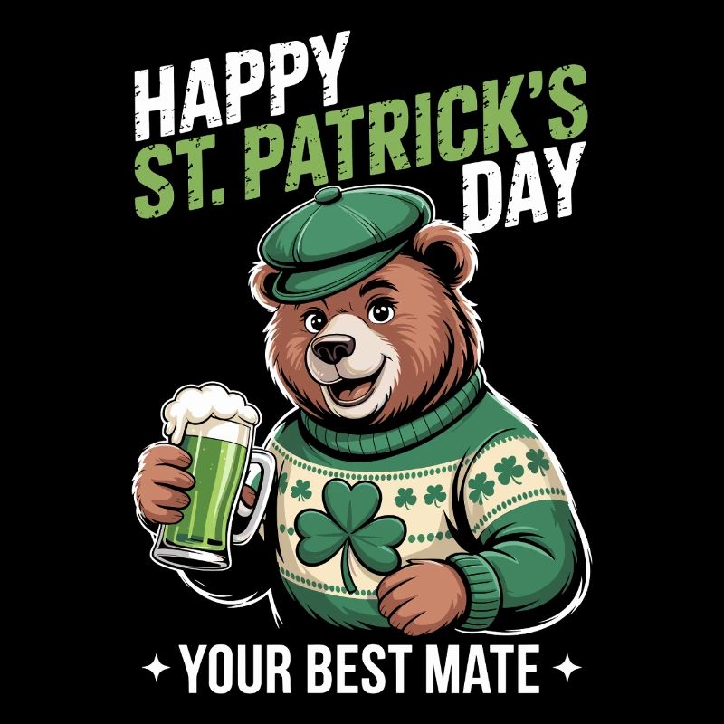 St Patrick's Bär mit Grünem Mantel