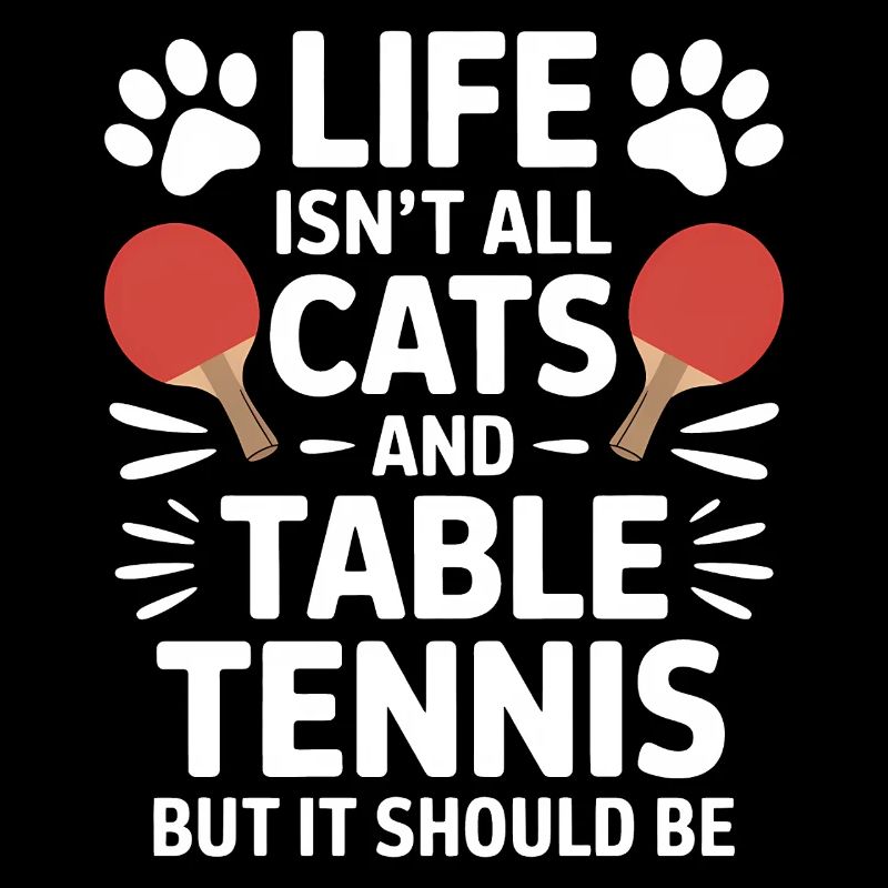 Dicton de tennis de table, blague de chat, cadeau de tennis de table