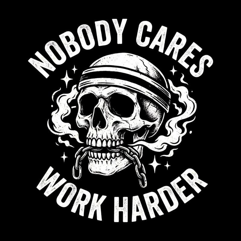 Skull with helmet: Work harder