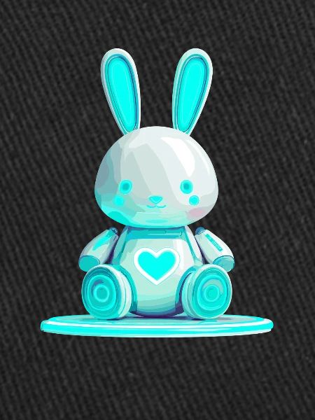 Glowing bunny robot with heart
