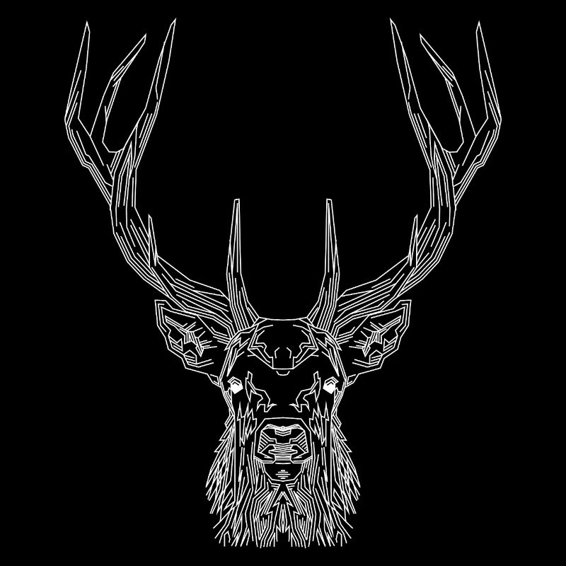 Tech Deer – Geometrischer Hirsch in Weiß