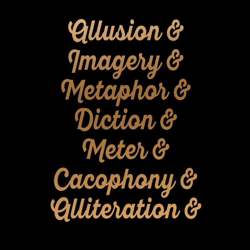 Gold Script Literary Devices Typography