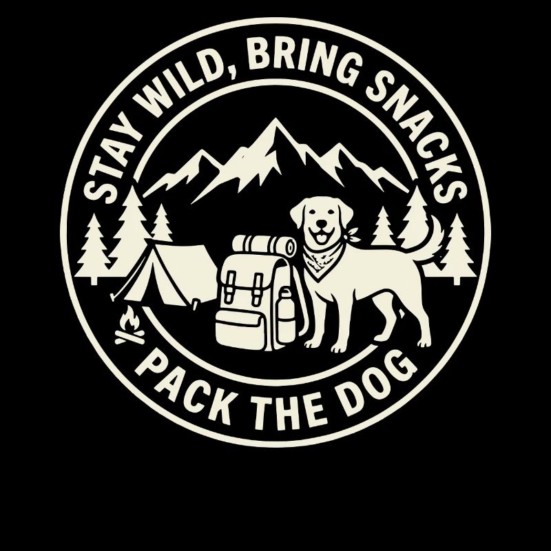 Bleib wild Bring Snacks Pack das Hundedesign