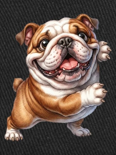 Motif de bouledogue joyeux