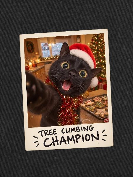 Tree Climbing Champion Schwarze Katze