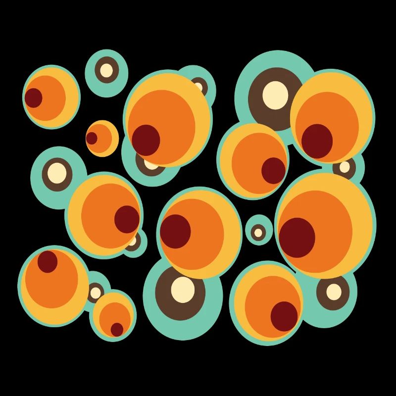 Vintage Mid Century Dot Circle Pattern