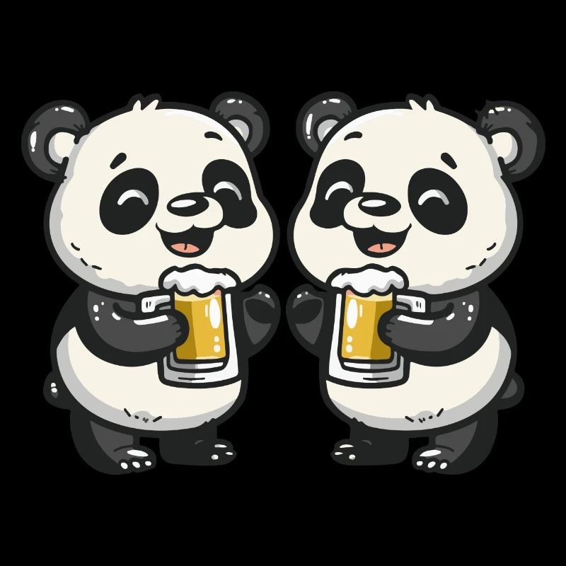Panda Comic Beer Funny Booze