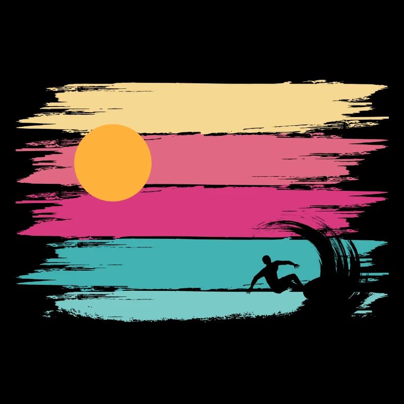 Surfeurs Beach Retro Wave Vacances d’été