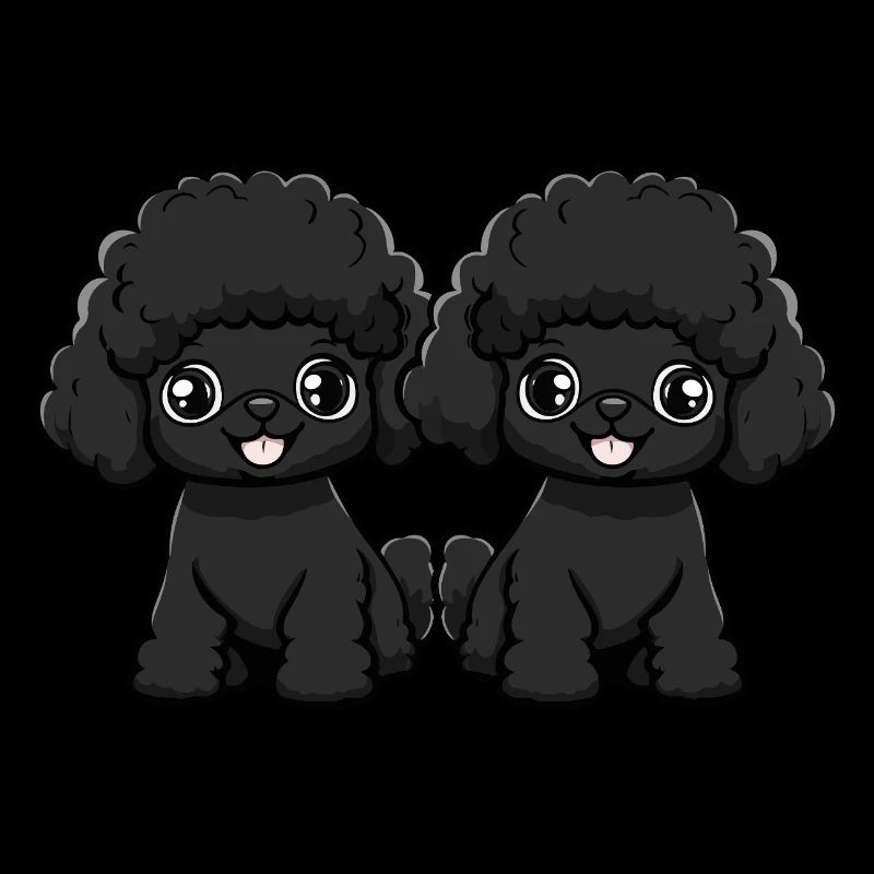 Caniche chien bande dessinée