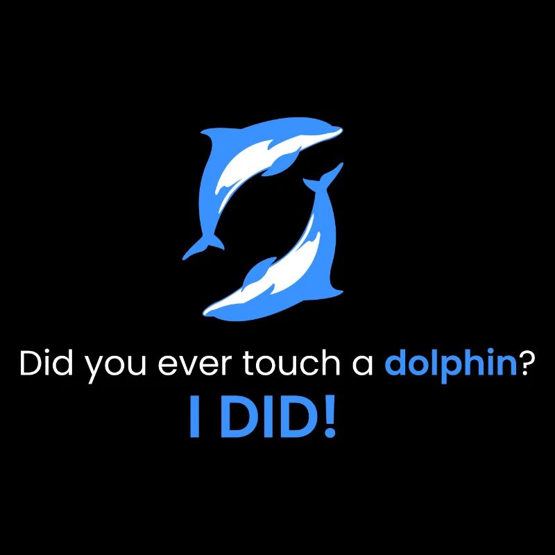 Touching a dolphin!